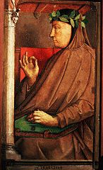 Lo studiolo di Federico Damontefeltro particolare galleria degli uomini illustri Dante 