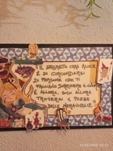 Alice nel paese delle meraviglie Disegno con frase