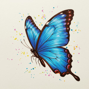 La "Mariposa Azul" del Costa Rica Disegno della farfalla blu