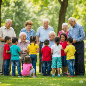 Agopuntura per tutte le età Anziani e bambini al parco