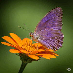 Il significato dei colori VI Farfalla viola su fiore giallo 