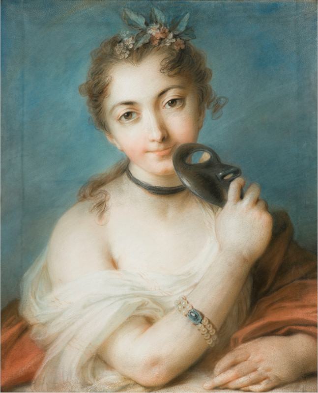 ritratto femminile con maschera