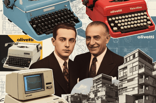 ecco un'immagine che riassume la storia della famiglia Olivetti e dell'azienda di Ivrea.