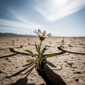 Affrontare le difficoltà con la volontà I Fiore che sboccia nella terra arida del deserto