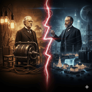 Tesla: genio e invenzione Guerra tra corrente continua e Alternata. 