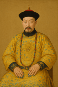 Imperatore cinese con unghie ornate; simbolo di eleganza e spiritualità creami immagine