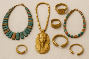 Egitto: ampia diffusione tra uomini, donne e bambini; uso funerario e quotidiano