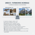 Immagine con l'elenco dei 10 criteri principali stabiliti dall'UNESCO